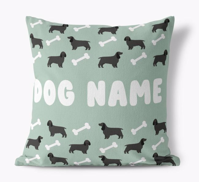 Bone Pattern: Personalized {breedFullName} Canvas Pillow